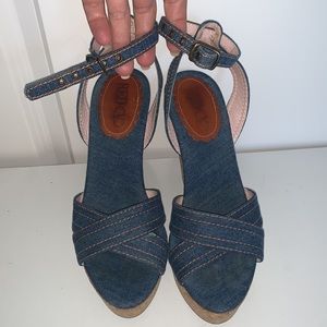 Red Valentino Cork Wedge Sandals. Price Firm.